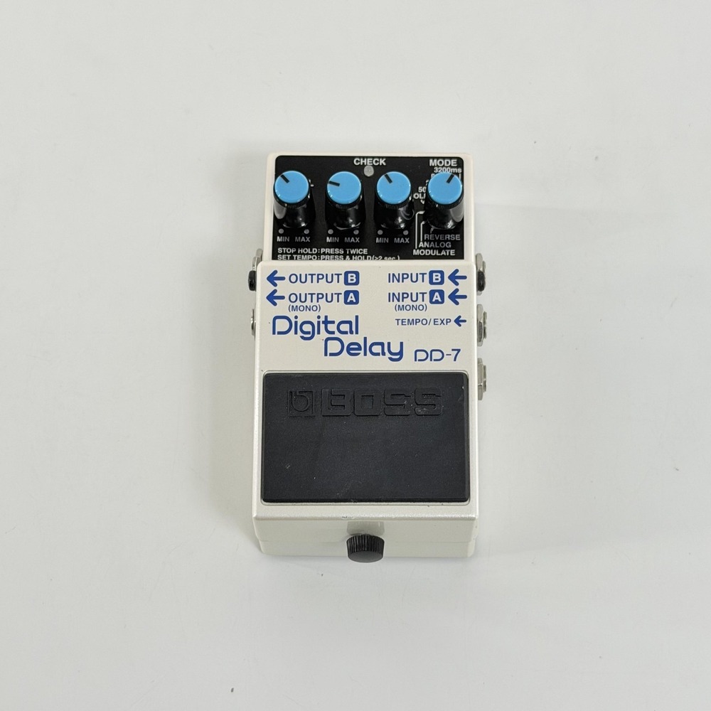 Boss DD-7 Digital Delay Guitar Effects Pedal White Stereo Taiwan Tested Mono